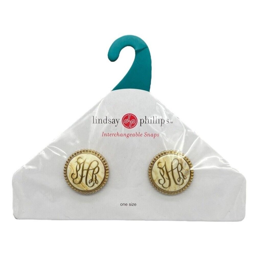 Lindsay Phillips Interchangeable Snaps Monogrammed HR Hazel SNAP106 One Size